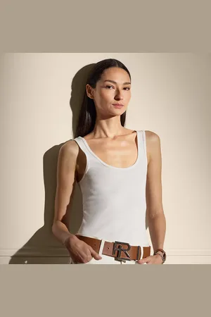 Ralph Lauren Ellis ribgebreide tanktop van katoenmix