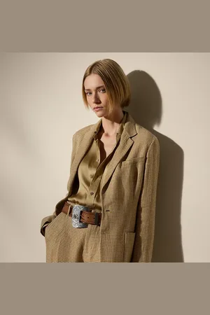 Ralph Lauren Hailey tweed pied-de-poule blazer