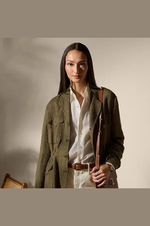 Ralph Lauren Schmitt tweed blazer met visgraatmotief