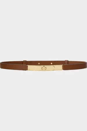 Ralph Lauren Smalle leren riem met draaisluiting