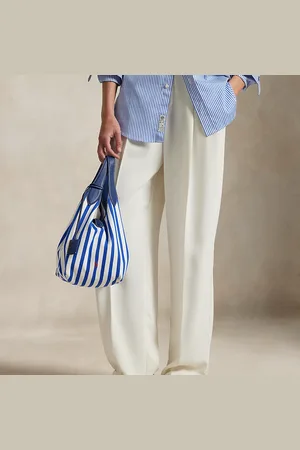 Ralph Lauren Gestreepte canvas Polo Play draagtas