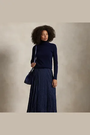 Ralph Lauren Gekreukte satijnen A-lijn rok