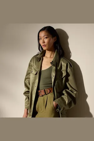 Ralph Lauren Teresa gesatineerde jas met ceintuur
