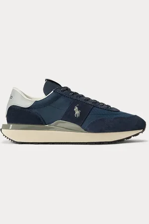 Ralph Lauren Train 89 sneaker van suède en Oxford