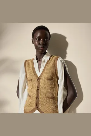 Ralph Lauren Tweed zijden-linnen gilet