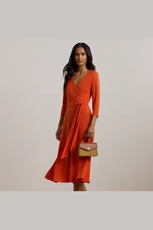 Ralph Lauren Jersey jurk met overslag