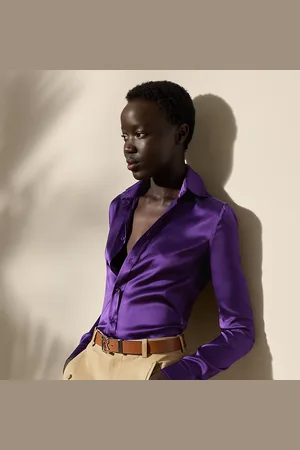Ralph Lauren Cameron Straight fit charmeuse overhemd