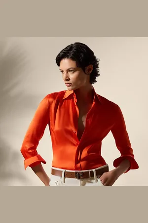 Ralph Lauren Cameron Straight fit charmeuse overhemd