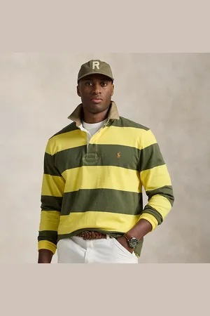 Ralph Lauren Grotere Maten - Classic fit rugbyshirt met kaki kraag