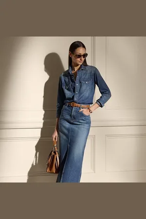 Ralph Lauren Donnely denim midirok