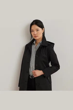 Ralph Lauren Balmacaan jas van katoenmix met capuchon