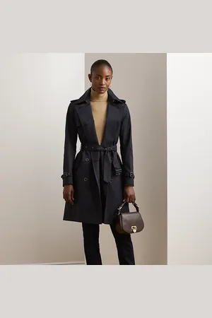 Ralph Lauren Double-breasted trenchcoat van katoenmix
