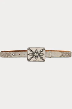 Ralph Lauren Versierde smalle riem met plaatgesp