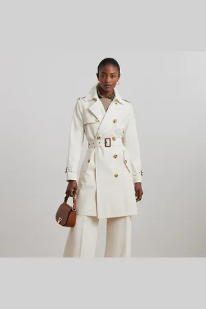 Ralph Lauren Double-breasted trenchcoat van katoenmix
