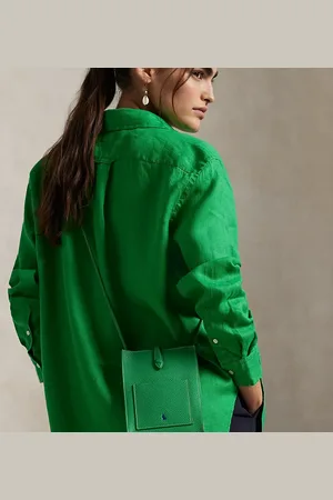 Ralph Lauren Leren Polo Play crossbodytas met vak