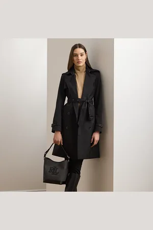 Ralph Lauren Double-breasted trenchcoat van katoenmix