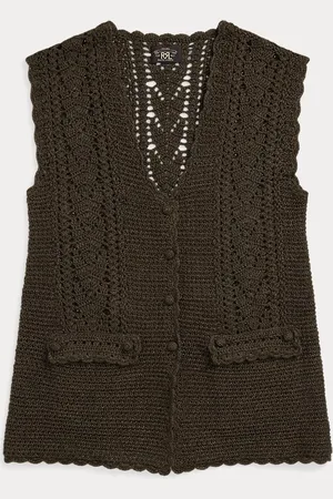 Ralph Lauren Gebreid katoenen vest met haakwerk