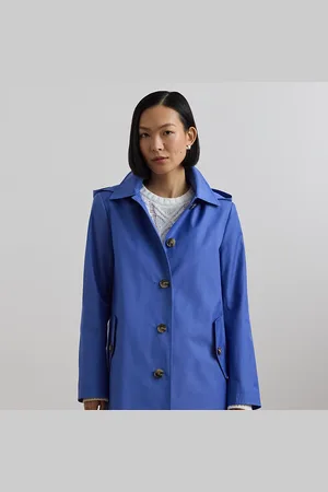 Ralph Lauren Balmacaan jas van katoenmix met capuchon