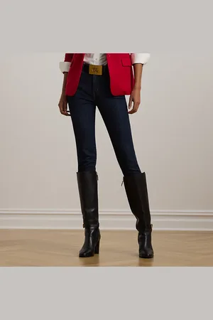 Ralph Lauren Enkellange skinny jeans met hoge taille
