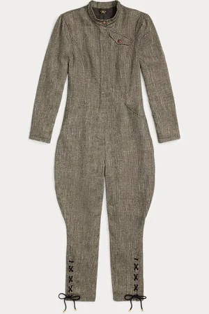 Ralph Lauren Tweed jumpsuit met visgraatmotief