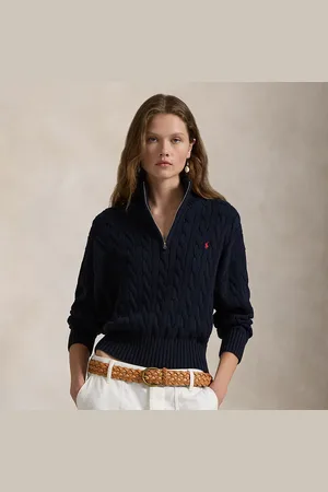 Ralph Lauren Katoenen kabeltrui met kwartrits
