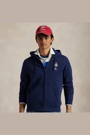 Ralph Lauren Fleece hoodie met rits en Polo Bear