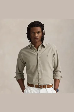 Ralph Lauren Custom fit mineral-dyed Oxford overhemd