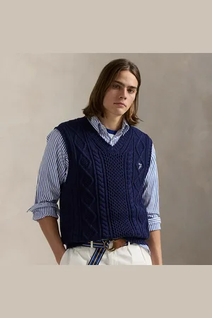 Ralph Lauren Ierse Aran-gebreide katoenen spencer