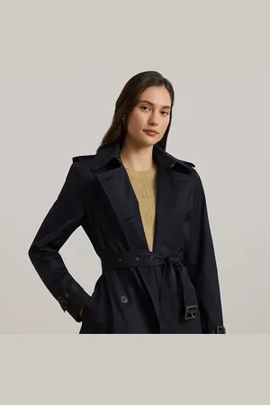 Ralph Lauren Double-breasted trenchcoat van katoenmix