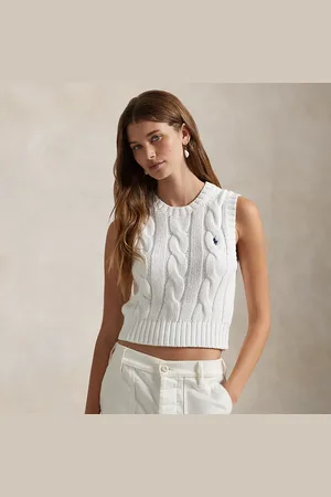 Ralph Lauren Cropped kabelgebeide katoenen spencer
