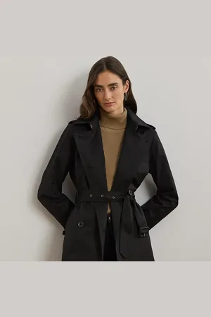 Ralph Lauren Double-breasted trenchcoat van katoenmix