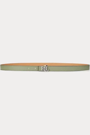 Ralph Lauren Omkeerbare smalle leren riem met logo