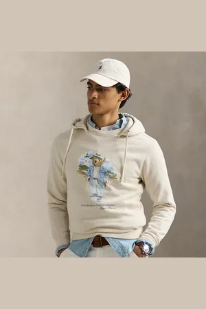 Ralph Lauren Slub fleece hoodie met Polo Bear