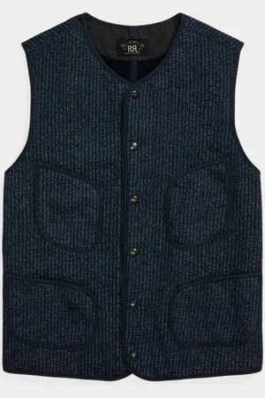 Ralph Lauren Indigo fleece gilet met print