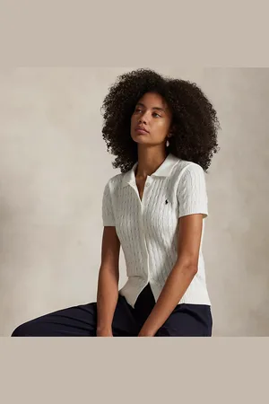 Ralph Lauren Katoenen Polo kabelvest met korte mouwen
