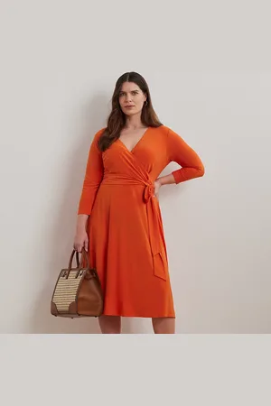 Ralph Lauren Plus Size - Jersey jurk met overslag