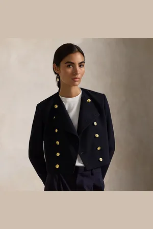 Ralph Lauren Cropped wollen crêpe jasje