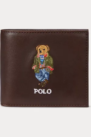 Ralph Lauren Leren billfold portemonnee met Polo Bear