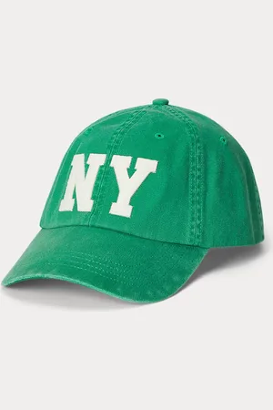 Ralph Lauren Keperstof baseballpet met NY-patch