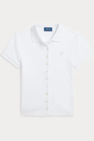 Ralph Lauren Stretch mesh Polo-shirt met knopen voor