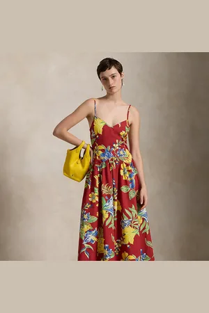 Ralph Lauren Poplin jurk met tropische bloemen
