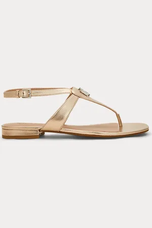 Ralph Lauren Everley metallic nappaleren sandaal