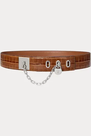 Ralph Lauren Brede riem met ketting en hangslot