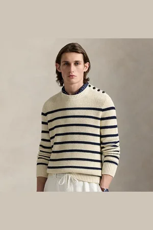 Ralph Lauren Gestreepte katoenen-linnen trui