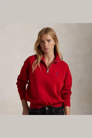 Ralph Lauren Fleece trui met kwartrits