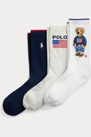 Ralph Lauren 3-pack sokken met logo en Polo Bear