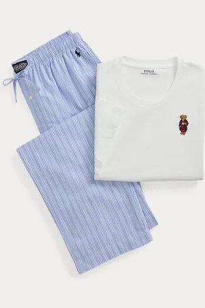 Ralph Lauren Katoenen pyjamaset met Polo Bear en ruit