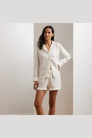 Ralph Lauren Zijdesatijnen jacquard slaapset met logo