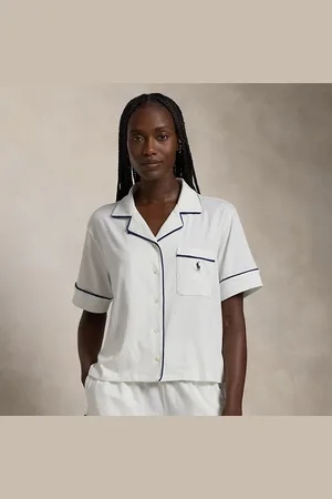 Ralph Lauren Jersey pyjama met korte mouw en biezen