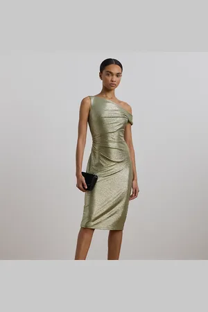 Ralph Lauren Metallic one-shoulder cocktailjurk